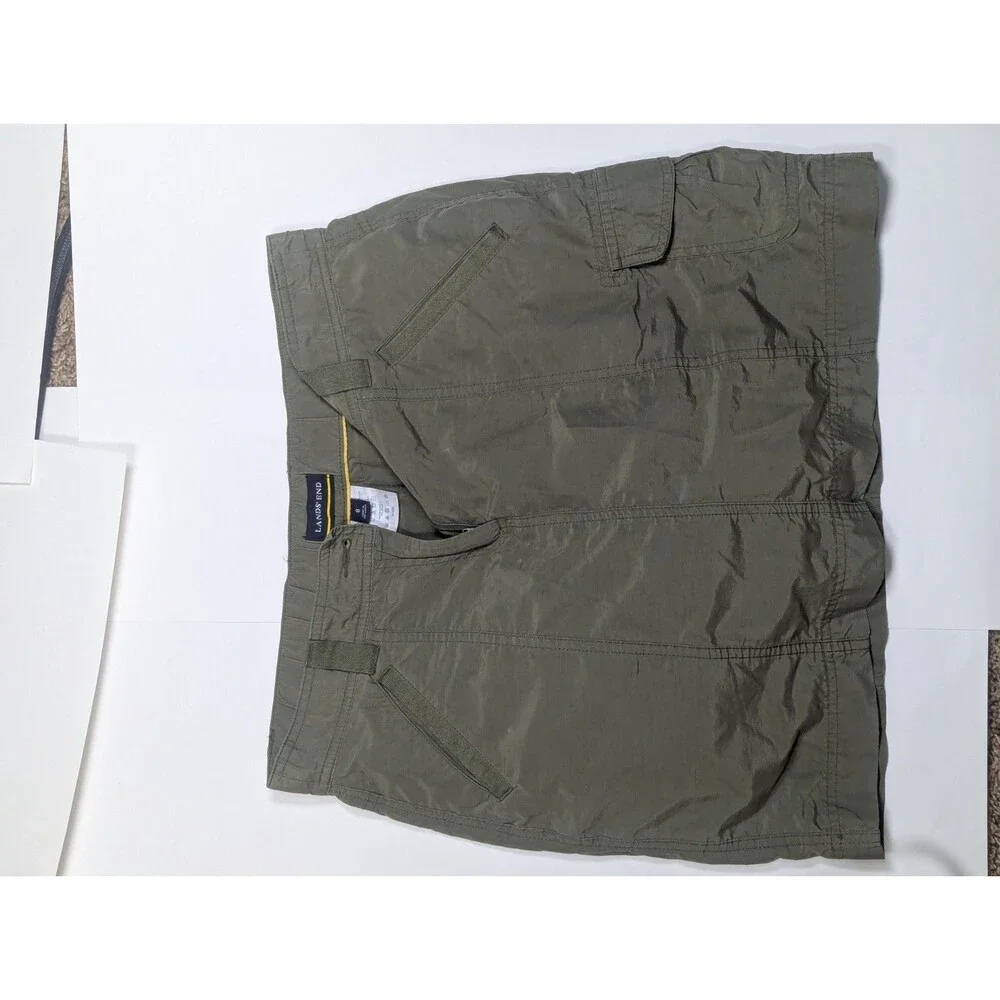 Lands' End Women's Size 8 Black Cargo Utility Hiking Skort Lightweight Skirt
